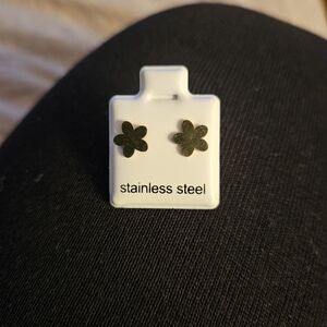 Floral Stainless Steel Earrings - Gold